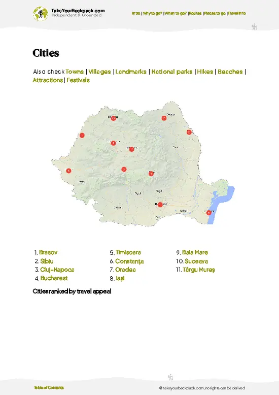 example page 6 from our offline Travel Guide for Romania