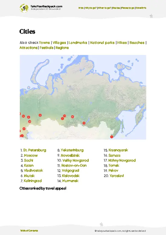example page 6 from our offline Travel Guide for Russia