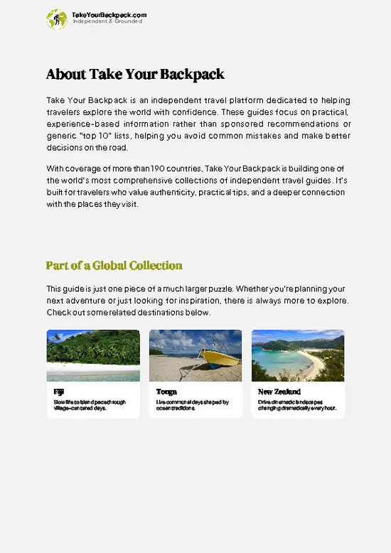 example page 1 from our offline Travel Guide for Samoa