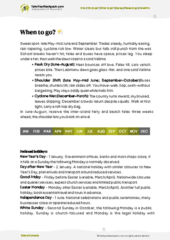 example page 3 from our offline Travel Guide for Samoa