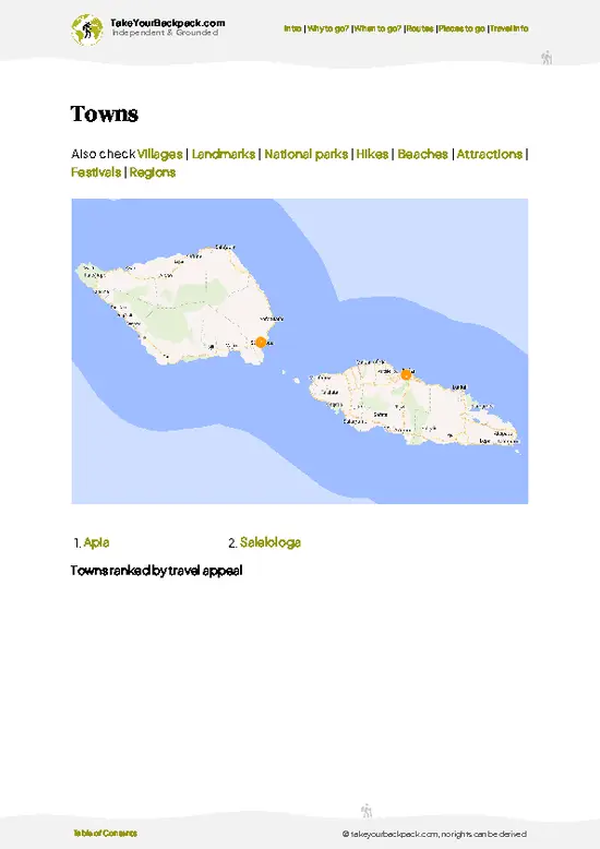 example page 6 from our offline Travel Guide for Samoa