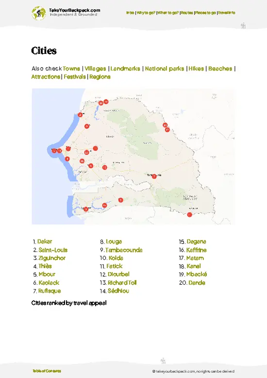 example page 6 from our offline Travel Guide for Senegal