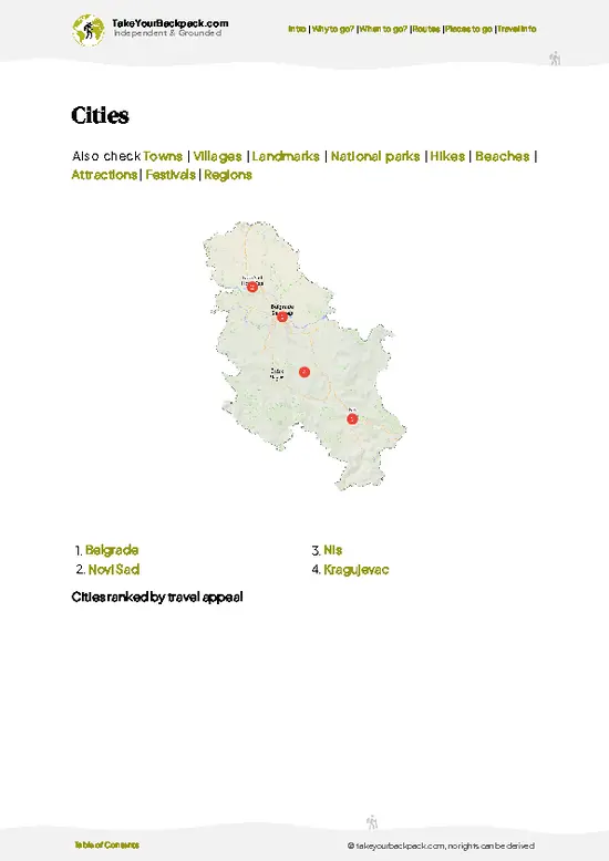 example page 6 from our offline Travel Guide for Serbia