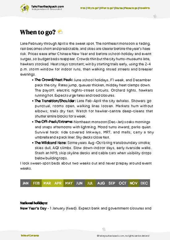 example page 3 from our offline Travel Guide for Singapore