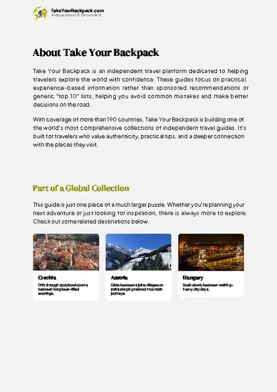 example page 1 from our offline Travel Guide for Slovakia