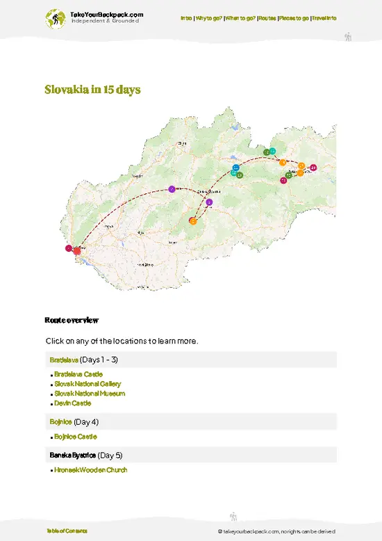 example page 4 from our offline Travel Guide for Slovakia