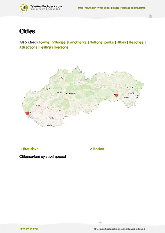 example page 6 from our offline Travel Guide for Slovakia