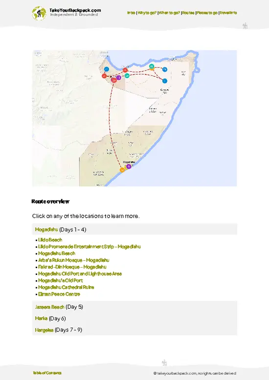 example page 4 from our offline Travel Guide for Somalia