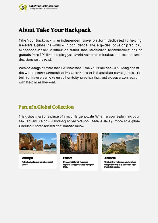 example page 1 from our offline Travel Guide for Spain