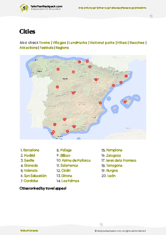 example page 6 from our offline Travel Guide for Spain