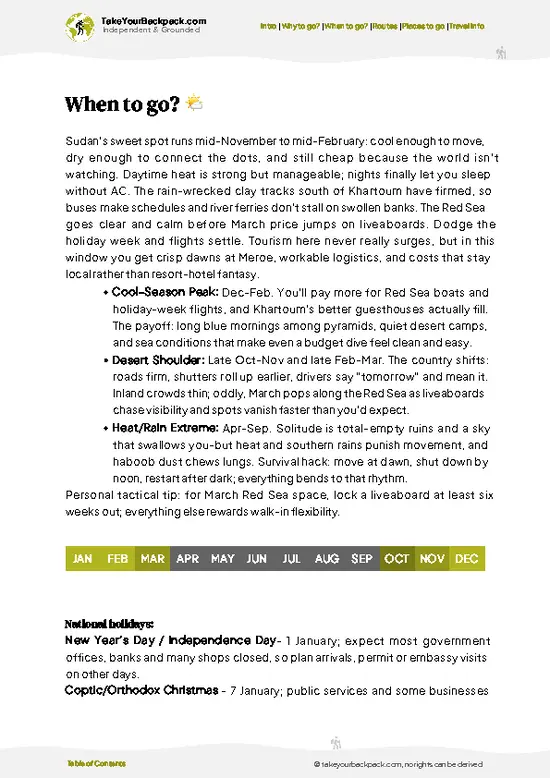 example page 3 from our offline Travel Guide for Sudan