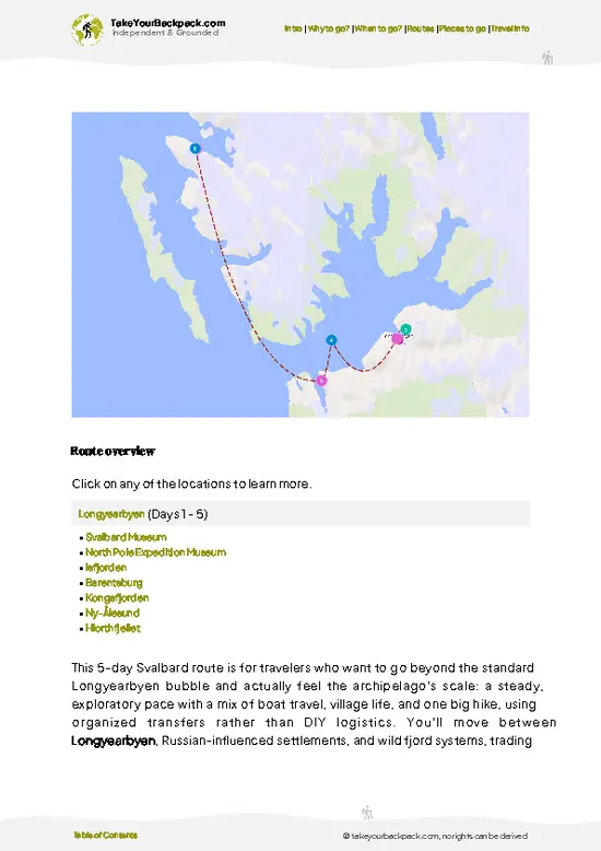 example page 4 from our offline Travel Guide for Svalbard