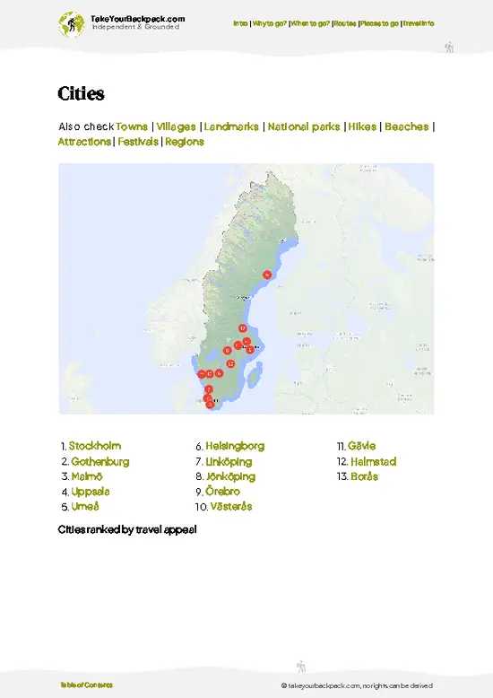 example page 6 from our offline Travel Guide for Sweden