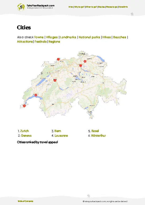 example page 6 from our offline Travel Guide for Switzerland