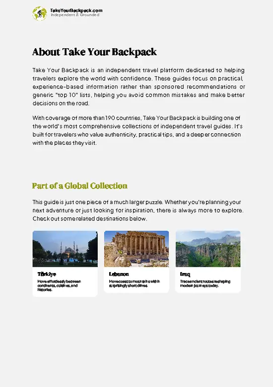 example page 1 from our offline Travel Guide for Syria