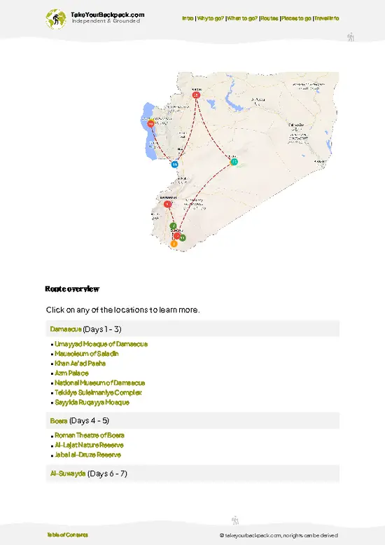 example page 4 from our offline Travel Guide for Syria