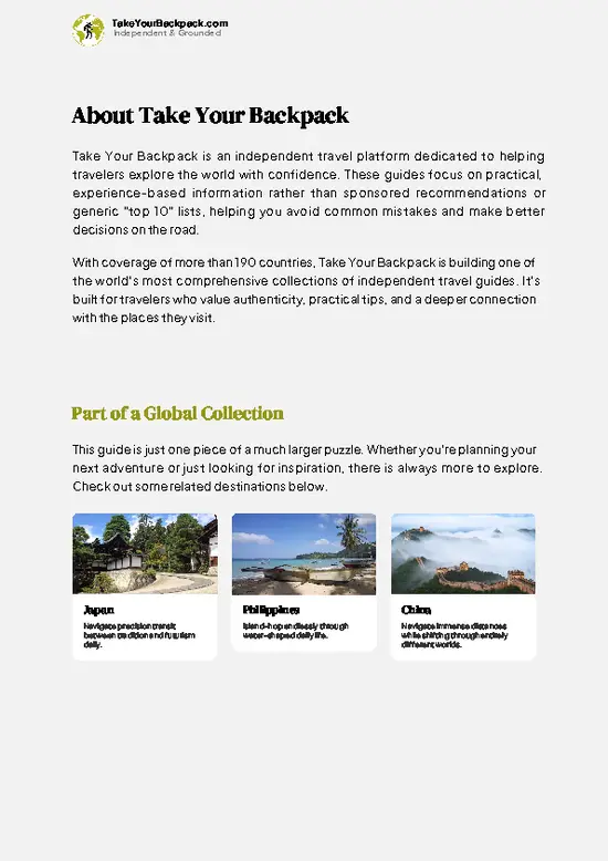 example page 1 from our offline Travel Guide for Taiwan