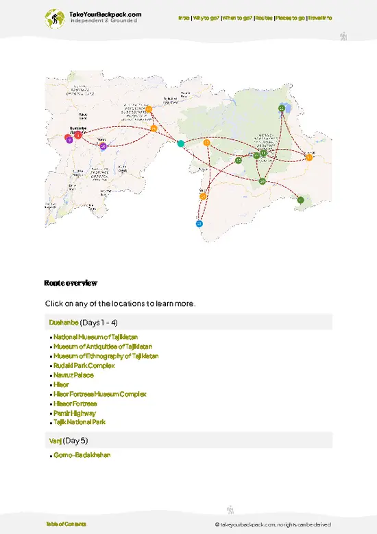 example page 4 from our offline Travel Guide for Tajikistan