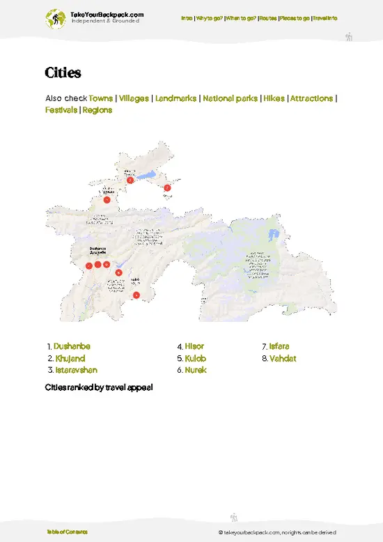 example page 6 from our offline Travel Guide for Tajikistan