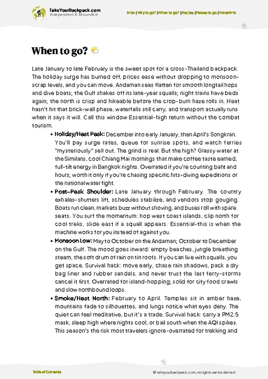 example page 3 from our offline Travel Guide for Thailand