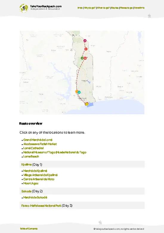 example page 4 from our offline Travel Guide for Togo
