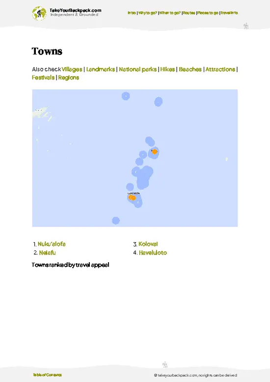 example page 6 from our offline Travel Guide for Tonga