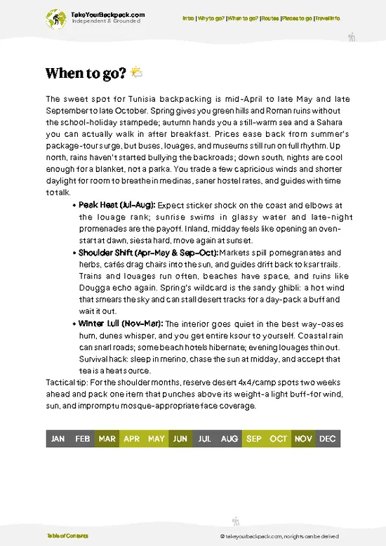 example page 3 from our offline Travel Guide for Tunisia