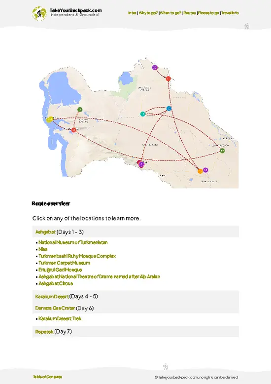 example page 4 from our offline Travel Guide for Turkmenistan