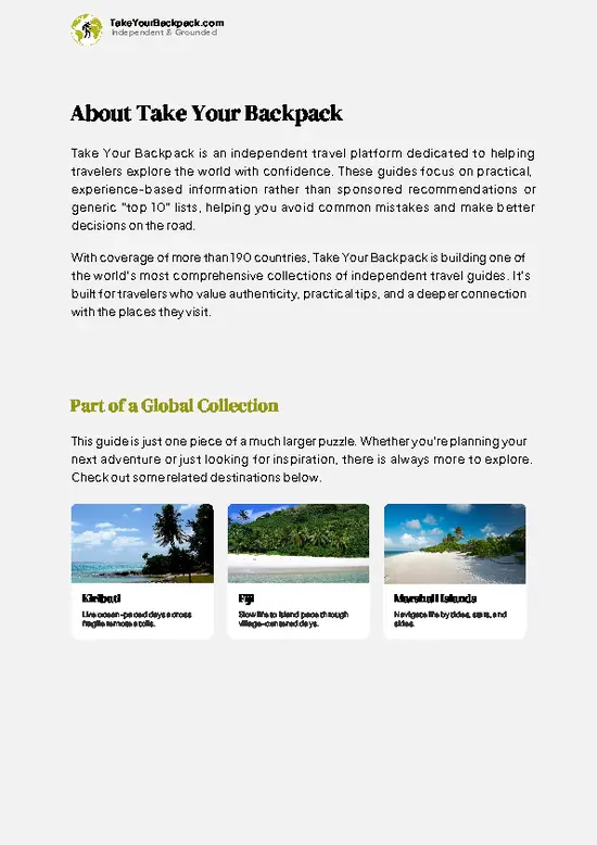 example page 1 from our offline Travel Guide for Tuvalu