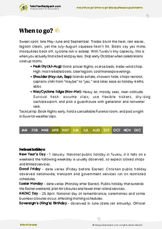 example page 3 from our offline Travel Guide for Tuvalu