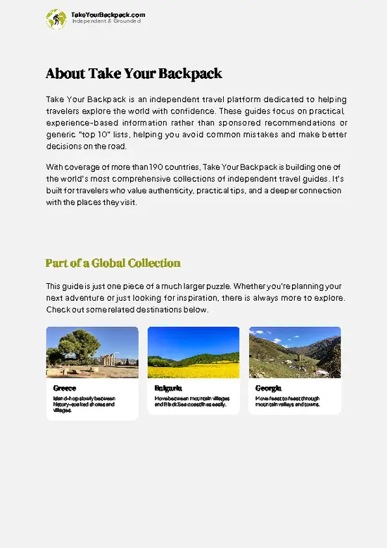 example page 1 from our offline Travel Guide for Türkiye