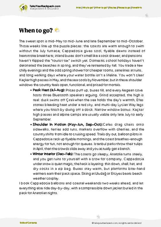 example page 3 from our offline Travel Guide for Türkiye