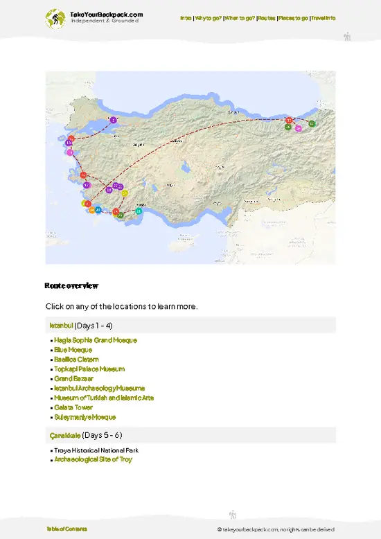 example page 4 from our offline Travel Guide for Türkiye
