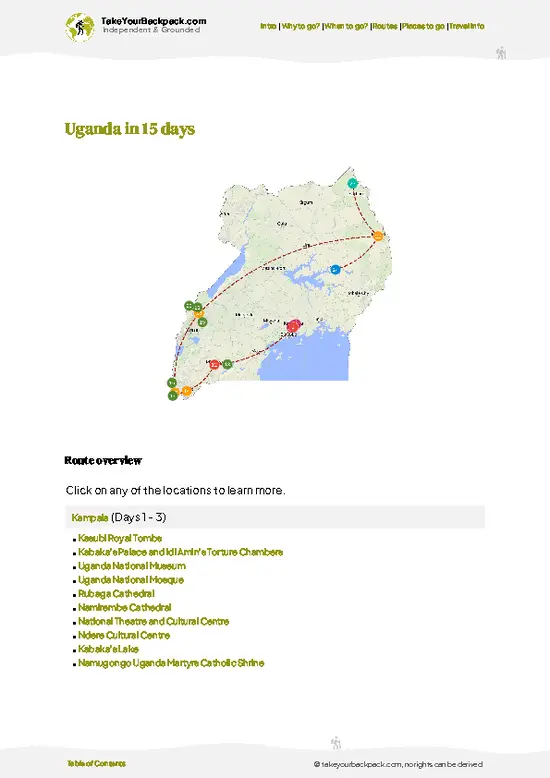 example page 4 from our offline Travel Guide for Uganda