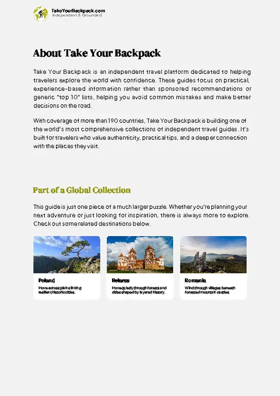 example page 1 from our offline Travel Guide for Ukraine