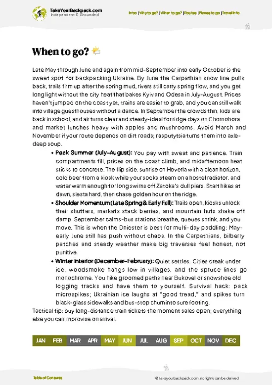 example page 3 from our offline Travel Guide for Ukraine