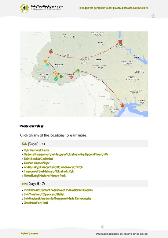 example page 4 from our offline Travel Guide for Ukraine