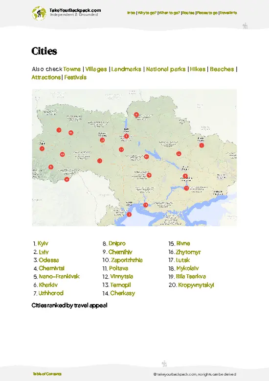 example page 6 from our offline Travel Guide for Ukraine