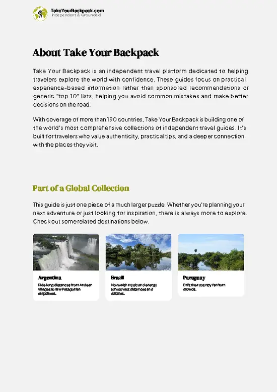 example page 1 from our offline Travel Guide for Uruguay