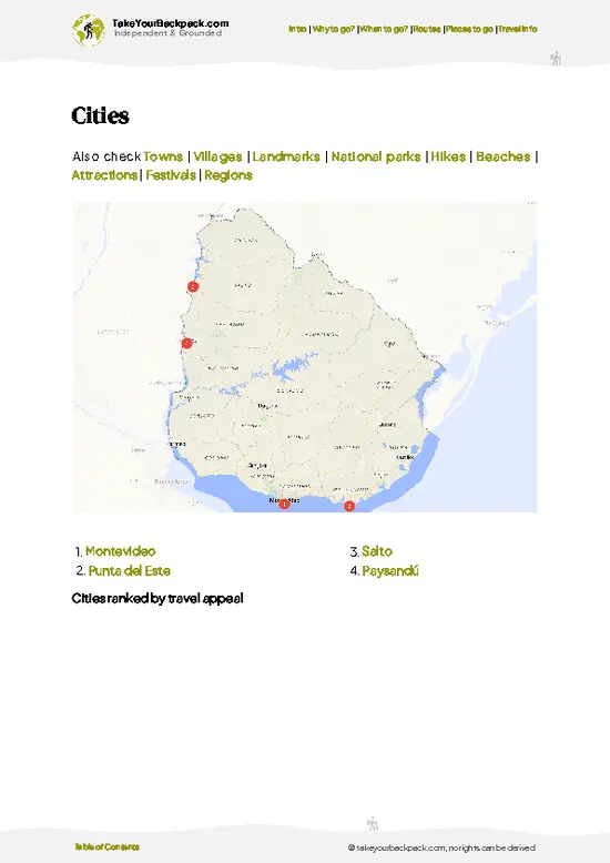 example page 6 from our offline Travel Guide for Uruguay