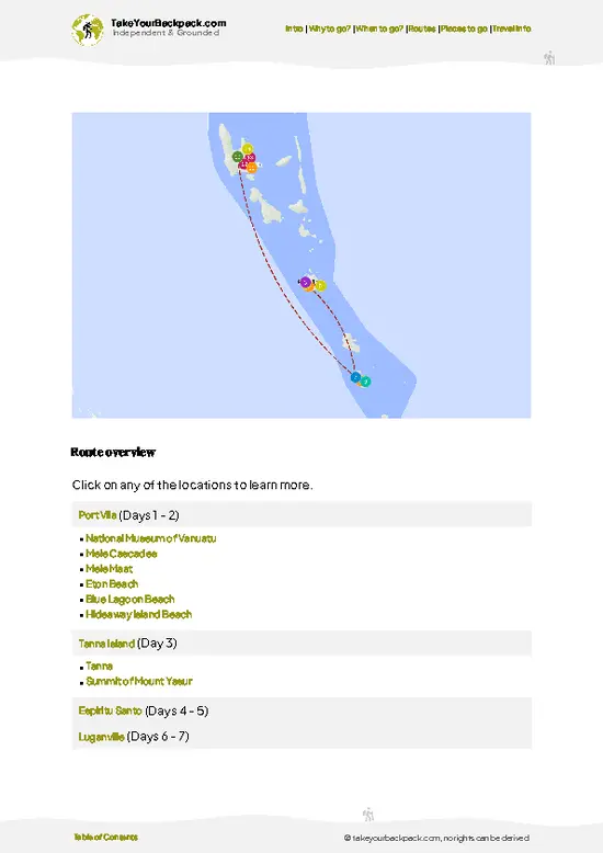 example page 4 from our offline Travel Guide for Vanuatu