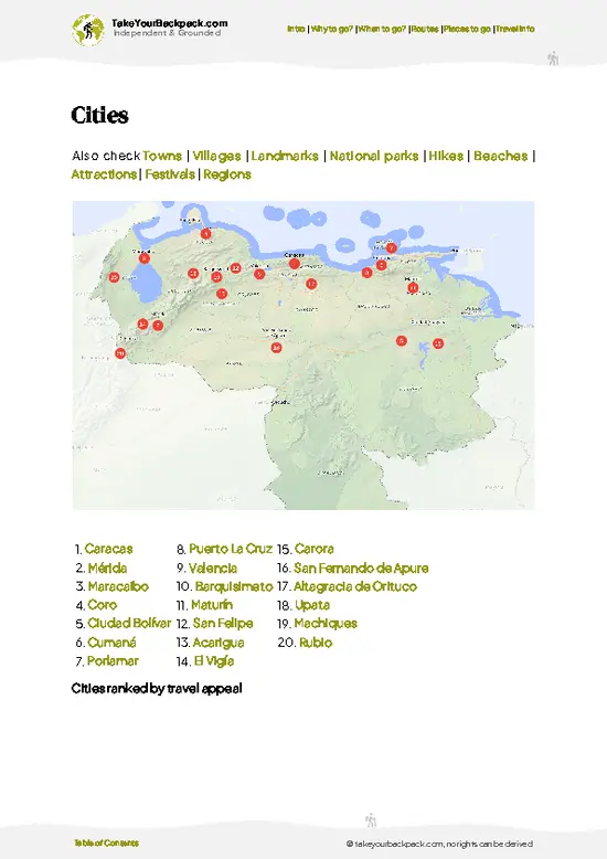 example page 6 from our offline Travel Guide for Venezuela