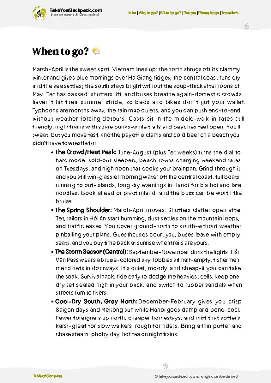 example page 3 from our offline Travel Guide for Vietnam