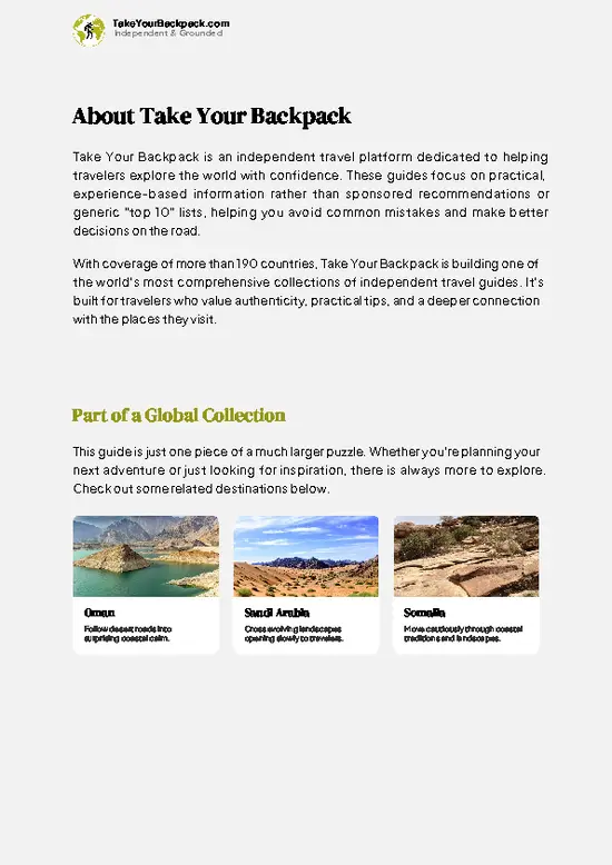 example page 1 from our offline Travel Guide for Yemen