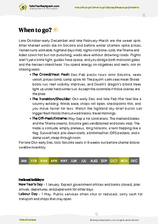 example page 3 from our offline Travel Guide for Yemen