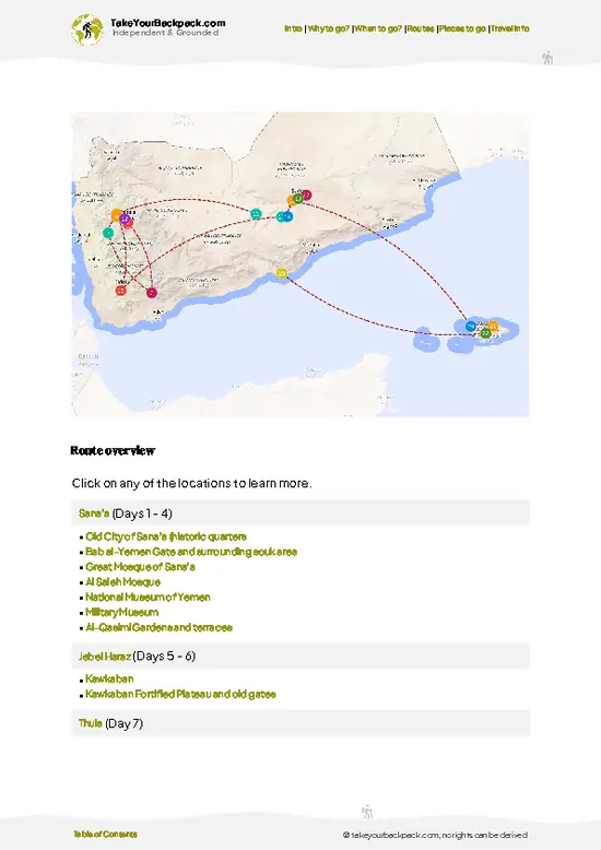 example page 4 from our offline Travel Guide for Yemen