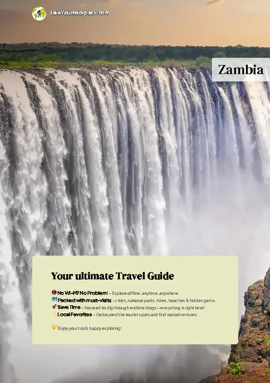 example page 0 from our offline Travel Guide for Zambia