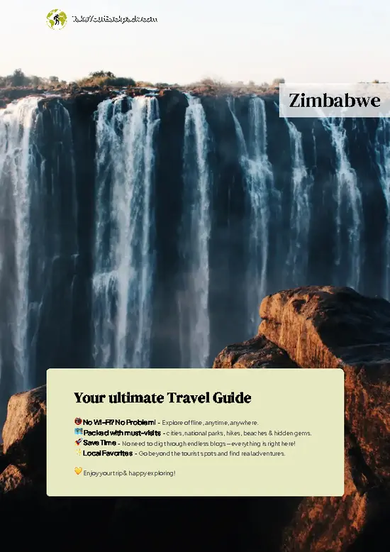 example page 0 from our offline Travel Guide for Zimbabwe