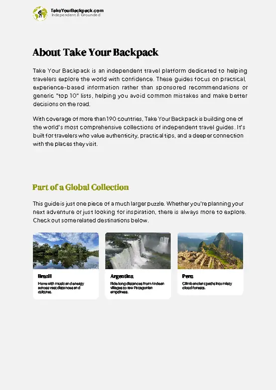 example page 1 from our offline Travel Guide for Brazil
