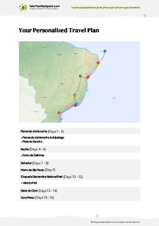 example page 2 from our offline Travel Guide for Brazil